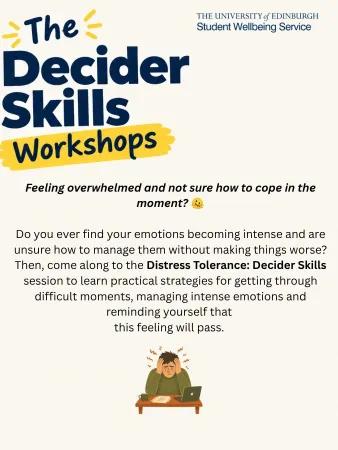 Poster giving more information for the Decider Skills workshop